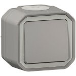 Legrand bouton poussoir simple tanche plexo - 10a - gris
