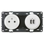 Legrand celiane bloc prise de courant avec terre affleurante et double prise usb  encastrer composable ...