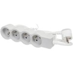 Legrand multiprise fb 4x2p + t standard 1. 5m 1mm - blanc et gris