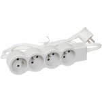 Legrand multiprise fb 4x2p + t standard 3m 1mm - blanc et gris