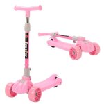 Leibeika trottinette enfant pliable + 3 roues - lights - pink - double verrouillage la hauteur peut �tre ...
