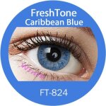 Lentilles de contact de couleur caribbean bleu 3tons 12 mois sans correction