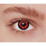Lentilles fantaisie - generique - oeil vampire adulte halloween - rouge et noir - diamtre 145mm