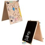 Leo tableau dactivit� sensoriel montessori busy board en bois autoportant double face naturel ferme 50 ...