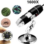 Letouch1600x zoom usb microscope numrique 8led endoscope lger loupe camra vido avec stand