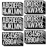 Lettre autocollante blanche 8cm lot de 24 - 24 pi�ces blanc 8cm - sticker adresse maison numero porte ...