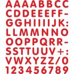 Lettres et chiffres adh�sifs - 4r quattroerre. it - rouge - 15 mm - tableau 14 x 16 cm