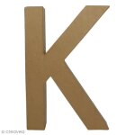 Lettre fantaisie k - 19 x 30 cm - decopa - decopatch - carton - papier - artisanal