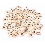 Lettre scrabble en bois puzzle alphabet lot de 100 pcs lettres et chiffres noirs jeux de socit - cya ...