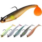 Leurre souple de p�che - aqsacokiya - 6 pi�ces 9cm / 12. 6g - blanc - p�che du carnassier