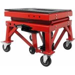 Lève - pont moto hydraulique - p2r - acier rouge - hauteur mini 38cm - hauteur maxi 95cm - 4 roulettes ... Lève - pont moto hydraulique - p2r - acier rouge - hauteur mini 38cm - hauteur maxi 95cm - 4 roulettes ...