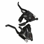 Levier - manette vtt p2r 3x7v. noir alu pour frein v - brake compatible shimano (paire)