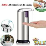 Lexlife lot de 12 280ml distributeurs de savon automatique  capteur ir en acier inoxydable savon bouteille ...