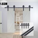 Leyshop 183m rail de double - porte coulissante suspendu - syst�me de voie roue de poulie tringle porte ...