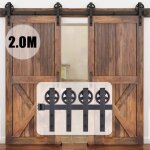 Leyshop 20m tringle rail � double - porte coulissante suspendu syst�me de voie grande roue de poulie ...