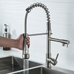 Leyshop robinet de cuisine - mitigeur cuisine � ressort robinet cuisine double sortie 360� rotation - ...