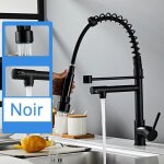 Leyshop robinet de cuisine - robinet mitigeur - rotation � 360 � - retirez le robinet � ressort - noir ...