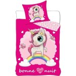 Parure de lit licorne en microfibre - rose - 140x200 cm + taie 63x63 cm