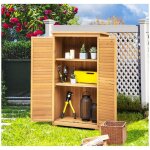 Lifezeal abri de jardin en bois toit � pente armoire rangement de jardin avec 3 �tag�res amovibles abri ...