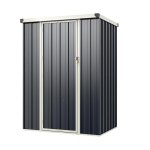 Lifezeal abri de jardin en m�tal 16 m3 - porte verrouillable - panneaux acier galvanis� - cabanon de ...