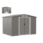Lifezeal abri de jardin en m�tal 97m3 - t�le d?acier galvanis�e - double porte coulissante - 4 volets ...