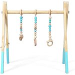 Lifezeal portique d?eveil en bois pour b�b� avec 3 pendentifs jouets mignonsstructure triangulaire3 + ...