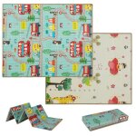 Lifezeal tapis de jeu pliable pour enfants nouveau - n�s 178 x 148 cm tapis pour ramper tummy time tapis ...