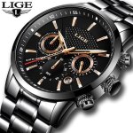 Lige montre homme mode sport �tanche analogique montres quartz avec acier inoxydable montre affaires ...