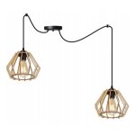 Light - home abat jour suspension luminaire lustre araigne - en metal et bois -  2 lumires - e27 - ...