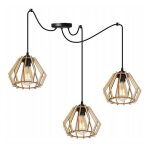 Light - home abat jour suspension luminaire lustre araign�e - en metal et bois - � 3 lumi�res - e27 - ...