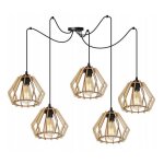 Light - home abat jour suspension luminaire lustre araignée - en metal et bois - À 5 lumières - e27 - ... Light - home abat jour suspension luminaire lustre araignée - en metal et bois - À 5 lumières - e27 - ...