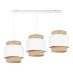 Suspension luminaire lustre - light home lh - moderne plafond - e27 - 3 lumières - blanc et jute Suspension luminaire lustre - light home lh - moderne plafond - e27 - 3 lumières - blanc et jute