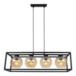 Light - home hage cage abat jour suspension luminaire lustre - moderne - metal et verre -  4 lumires ...