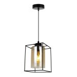 Light - home hella cage abat jour suspension luminaire lustre - moderne - metal et verre -  1 lumires ...
