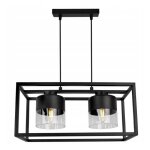 Light - home roma cage abat jour suspension luminaire lustre - moderne - metal et verre -  2 lumires ...