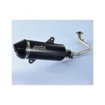 Ligne compl�te polini maxi - scooter inox / silencieux alu noir / casquette alu sym cruisym 125