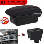 Accoudoir central - dacia - sandero - rouge - avec lumi�re led usb - bo�te int�rieure