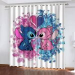 Rideaux occultants lilo & stitch - 60x120cm - multicolore - passe - tringle