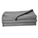 Linandelle - couverture plaid polaire anti feu 320gr secure - gris - 240x260 cm Linandelle - couverture plaid polaire anti feu 320gr secure - gris - 240x260 cm