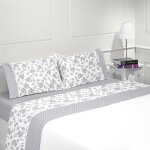 Parure housse de couette coton flanelle 57 fils imprim� margarida