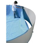Liner pour piscine hors sol ovale en pvc toi - 640x366x120cm - bleu - protection anti - uv