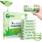 Lingettes humides de voyage - estampille - aloe vera - format mini poche - 99% eau - sans parfum - hypoallerg� ...