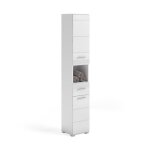 Linus armoire haute pour salle de bain 2 portes 1 tiroir 1 tablette brillant blancblanc.