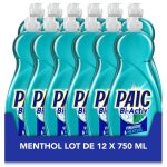 Paic - liquide vaisselle - bi - activ - vainaigre & menthol - casepack - lot de 12x750ml