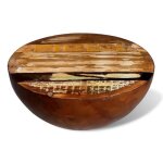 Table basse - cuque - cq019 - bois de récupération massif - base en acier - forme ronde Table basse - cuque - cq019 - bois de récupération massif - base en acier - forme ronde
