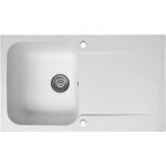 Evier lisse évier réversible 1 cuve 1 égouttoir en résine blanc essebagno Evier lisse évier réversible 1 cuve 1 égouttoir en résine blanc essebagno