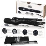 Lisseur barbe 2 en 1 - brosse lissante - rev�tement c�ramique - 2 r�glages de temp�rature - noir