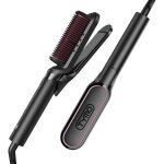 Lisseur cheveux professionnel - fer a lisser et boucleur 2 en 1 brosse lissante ionique brosse chauffante ...