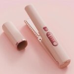 Lisseur cheveux sans fil mini portable 2 - en - 1 boucleur & lisseur ionique lcd rechargeable