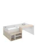 Lit 1 place 190x90 pour enfant combin� avec bureau r�versible et 3 compartiments de rangement